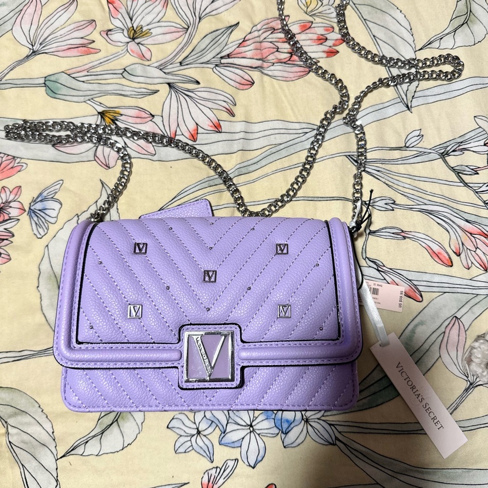 Victoria's Secret Lavender Quilted Crossbody Bag